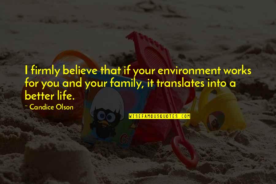 Orca Quotes By Candice Olson: I firmly believe that if your environment works Orca Quotes By Candice Olson: I firmly believe that if your environment works