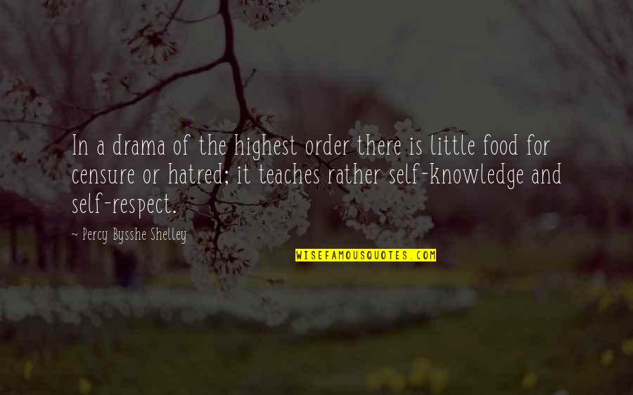 Order Now Food Quotes By Percy Bysshe Shelley: In a drama of the highest order there