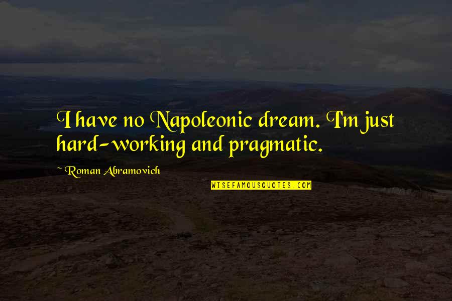 Order Now Food Quotes By Roman Abramovich: I have no Napoleonic dream. I'm just hard-working