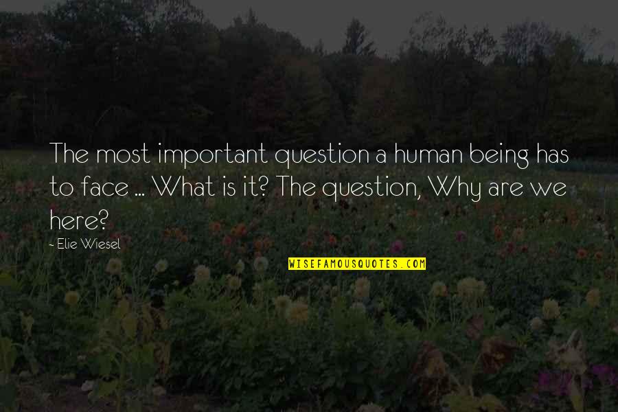 Orderliness Quotes By Elie Wiesel: The most important question a human being has