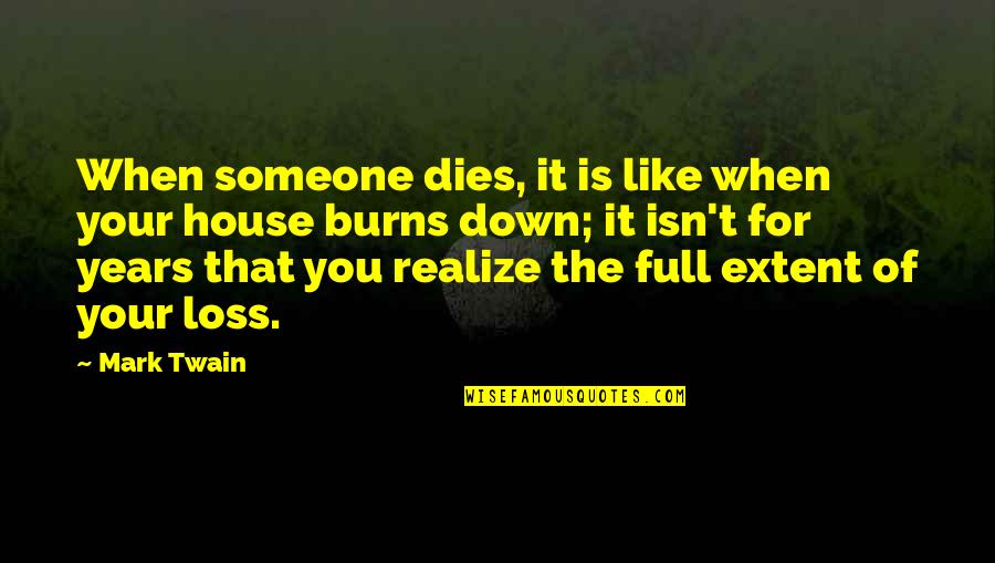 Ordinariness Crossword Quotes By Mark Twain: When someone dies, it is like when your