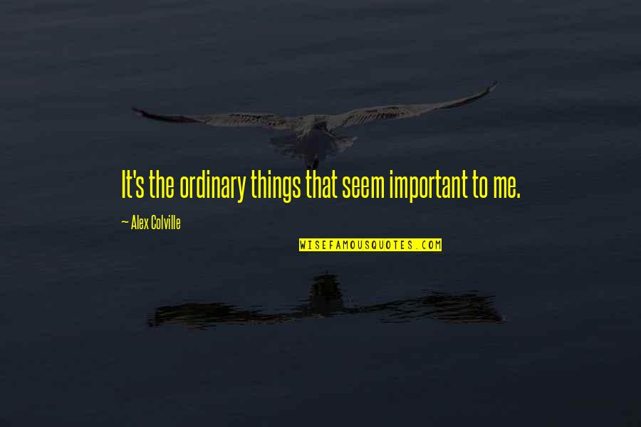 Ordinary Things Quotes By Alex Colville: It's the ordinary things that seem important to