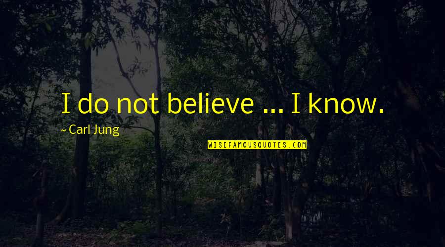 Orelio Vecchio Quotes By Carl Jung: I do not believe ... I know.