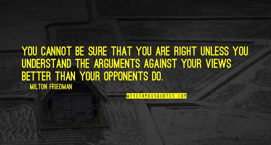 Orgaandonatie Quotes By Milton Friedman: You cannot be sure that you are right Orgaandonatie Quotes By Milton Friedman: You cannot be sure that you are right