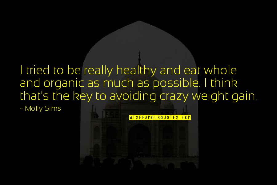 Organic And Healthy Quotes By Molly Sims: I tried to be really healthy and eat Organic And Healthy Quotes By Molly Sims: I tried to be really healthy and eat