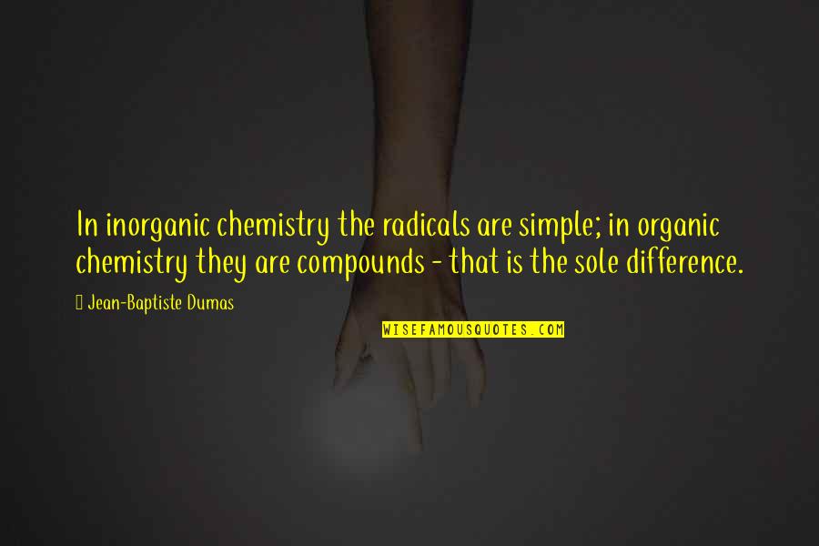 Organic And Inorganic Compounds Quotes By Jean-Baptiste Dumas: In inorganic chemistry the radicals are simple; in