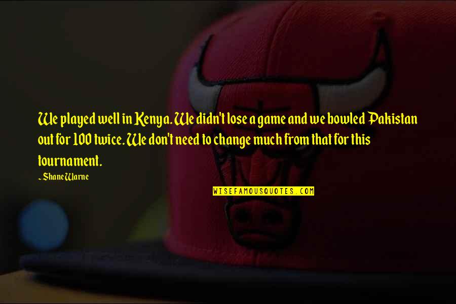 Organismes De Placement Quotes By Shane Warne: We played well in Kenya. We didn't lose Organismes De Placement Quotes By Shane Warne: We played well in Kenya. We didn't lose