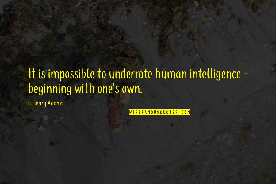 Organization Charts Quotes By Henry Adams: It is impossible to underrate human intelligence -