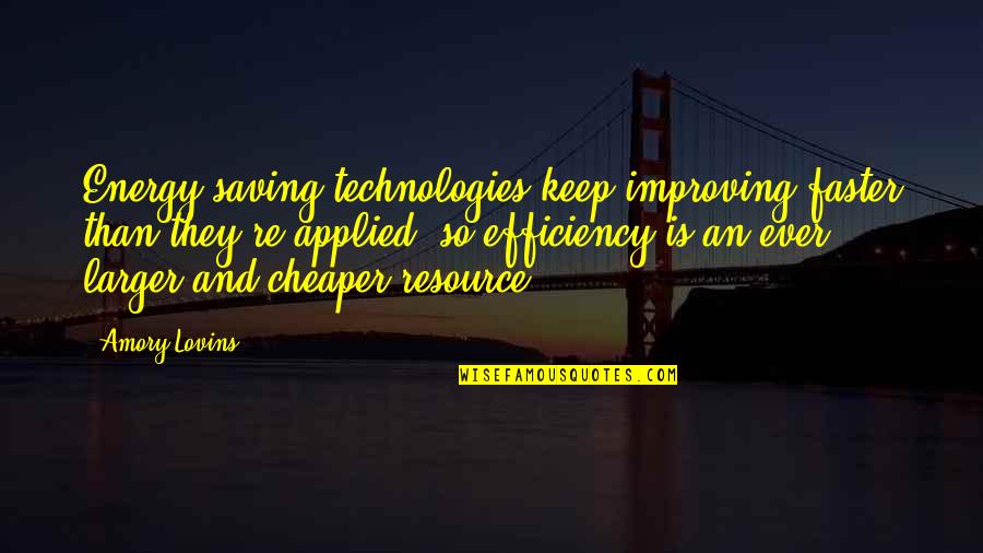 Organized Leadership Quotes By Amory Lovins: Energy-saving technologies keep improving faster than they're applied,