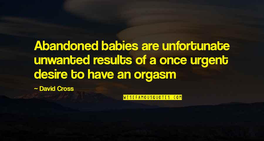 Orgasm Quotes By David Cross: Abandoned babies are unfortunate unwanted results of a