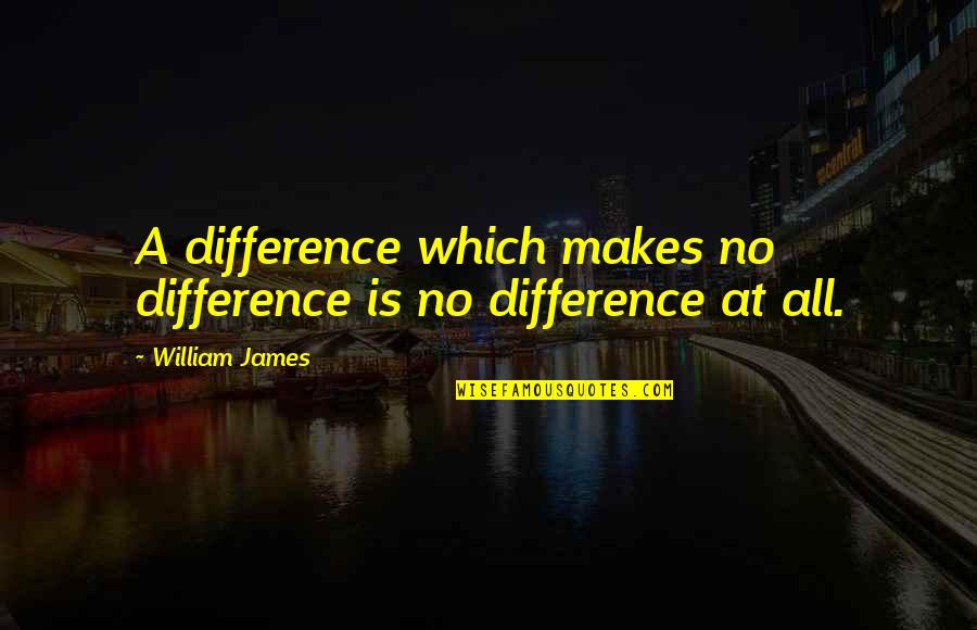 Orice Nr Quotes By William James: A difference which makes no difference is no Orice Nr Quotes By William James: A difference which makes no difference is no