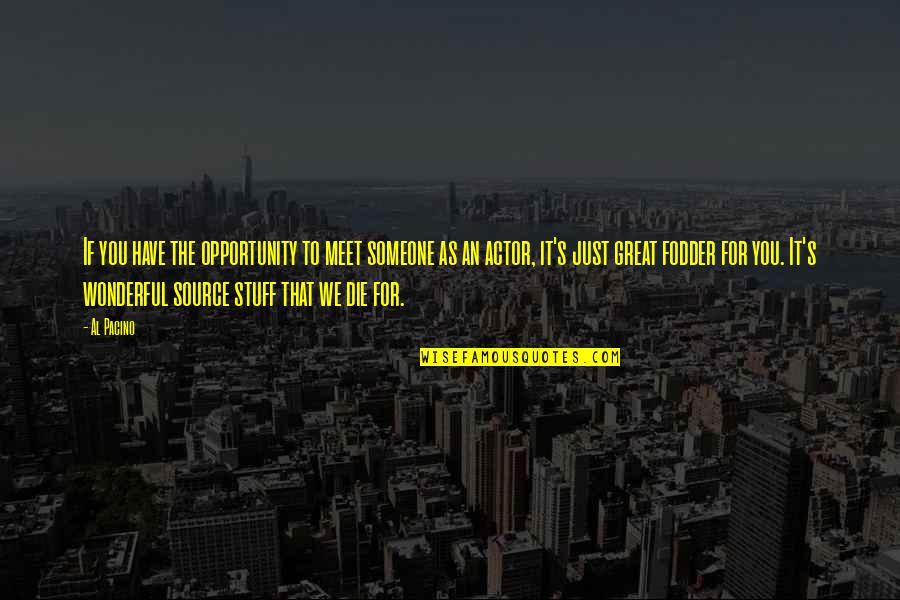 Oricum Ar Quotes By Al Pacino: If you have the opportunity to meet someone Oricum Ar Quotes By Al Pacino: If you have the opportunity to meet someone