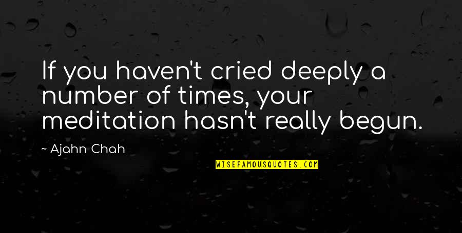 Orientada In English Quotes By Ajahn Chah: If you haven't cried deeply a number of