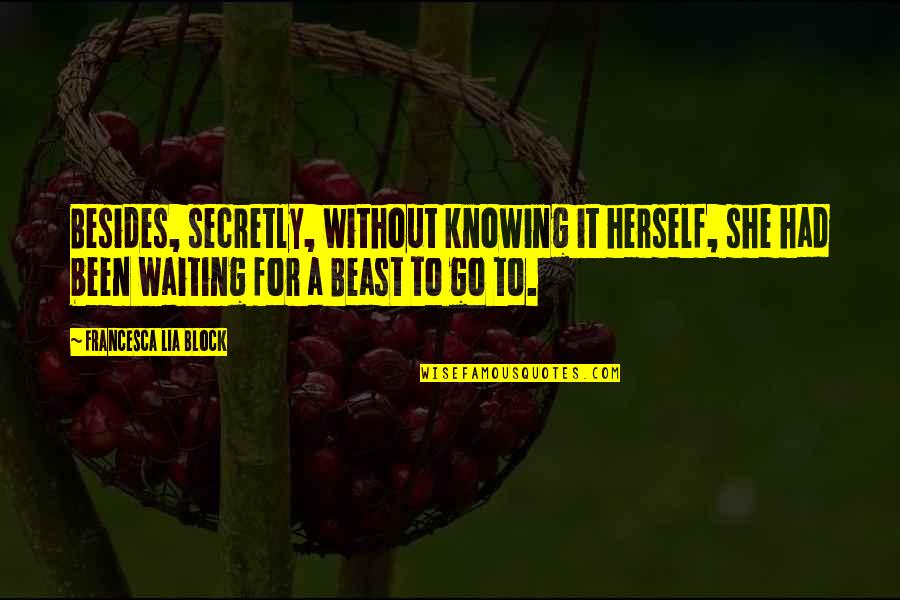 Orientadas Sinonimo Quotes By Francesca Lia Block: Besides, secretly, without knowing it herself, she had Orientadas Sinonimo Quotes By Francesca Lia Block: Besides, secretly, without knowing it herself, she had