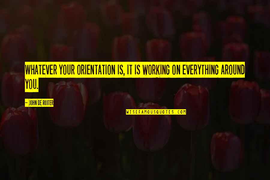 Orientation's Quotes By John De Ruiter: Whatever your orientation is, it is working on