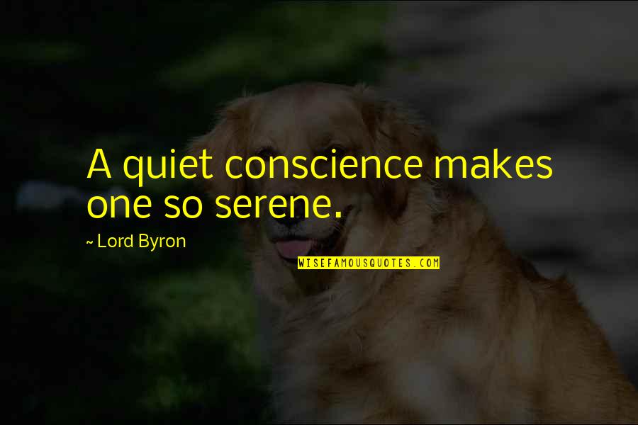 Origen Universalism Quotes By Lord Byron: A quiet conscience makes one so serene.