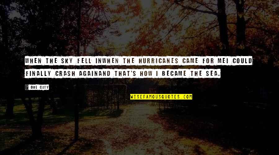 Origin Of Air Quotes By Owl City: When the sky fell inWhen the hurricanes came