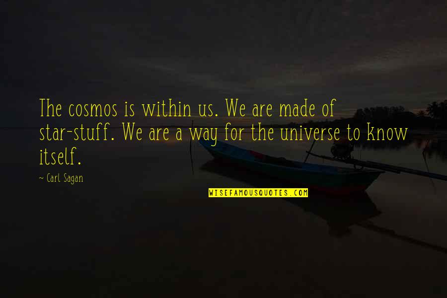 Origin Of Quotes By Carl Sagan: The cosmos is within us. We are made