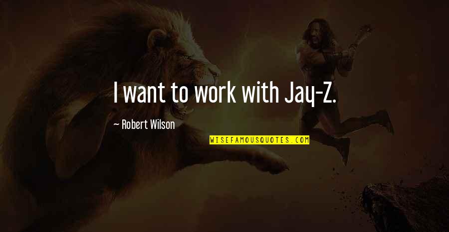 Origin Of The Species Quotes By Robert Wilson: I want to work with Jay-Z.
