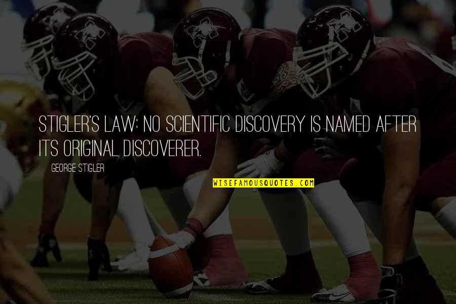Original Original Quotes By George Stigler: Stigler's Law: No scientific discovery is named after
