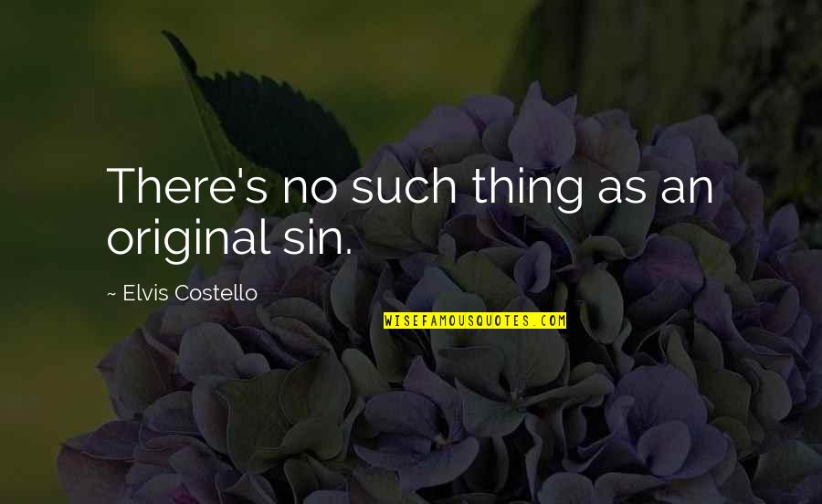 Original Sin Quotes By Elvis Costello: There's no such thing as an original sin.