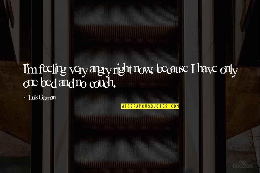 Orinase Quotes By Luis Guzman: I'm feeling very angry right now, because I