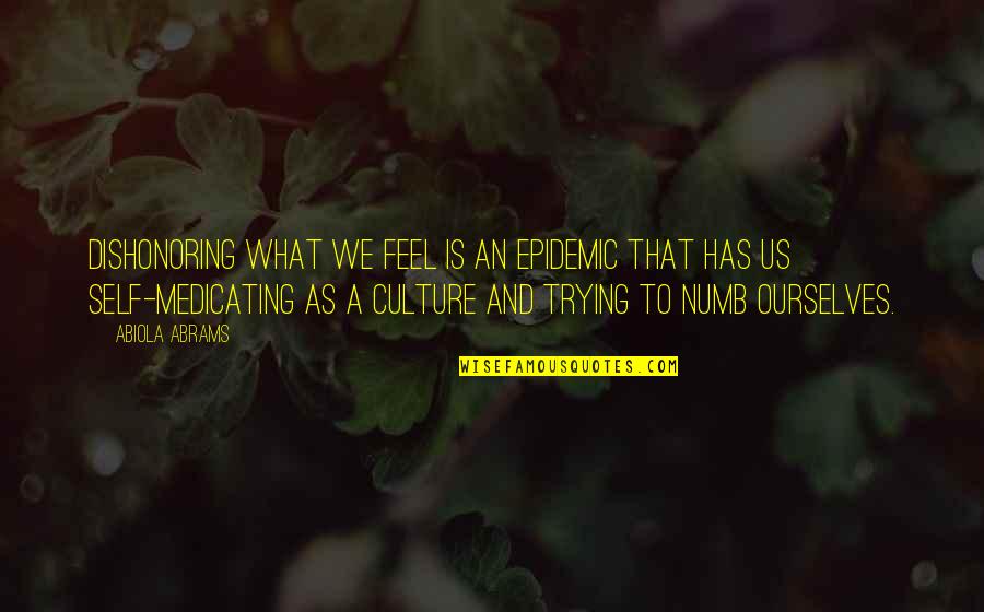 Orito Power Quotes By Abiola Abrams: Dishonoring what we feel is an epidemic that Orito Power Quotes By Abiola Abrams: Dishonoring what we feel is an epidemic that