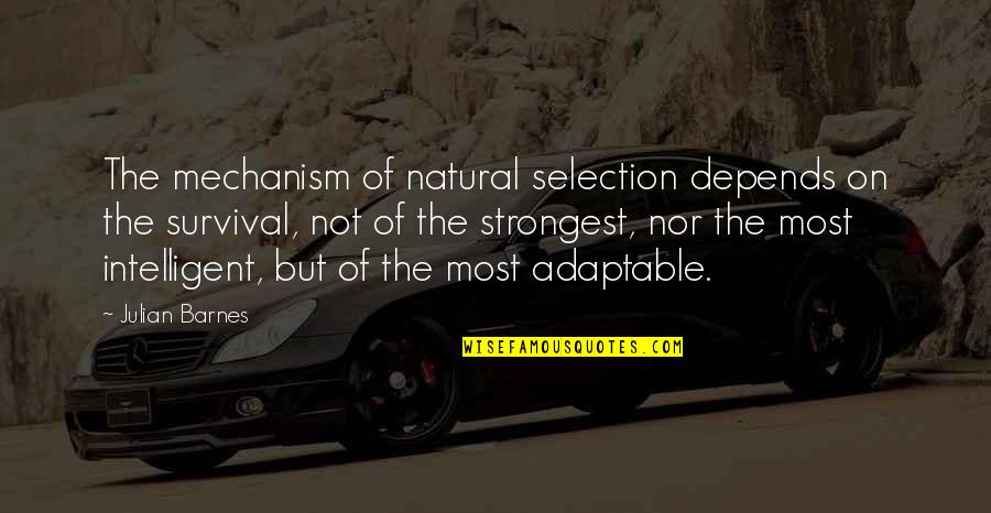 Orji Kalu Quotes By Julian Barnes: The mechanism of natural selection depends on the Orji Kalu Quotes By Julian Barnes: The mechanism of natural selection depends on the