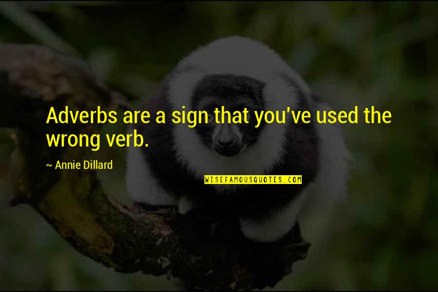 Orlinski Josef Quotes By Annie Dillard: Adverbs are a sign that you've used the