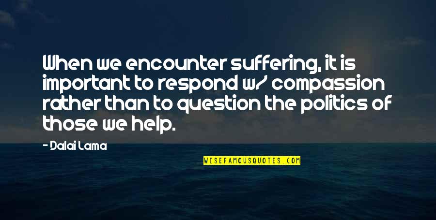 Ormazabal Switchgear Quotes By Dalai Lama: When we encounter suffering, it is important to
