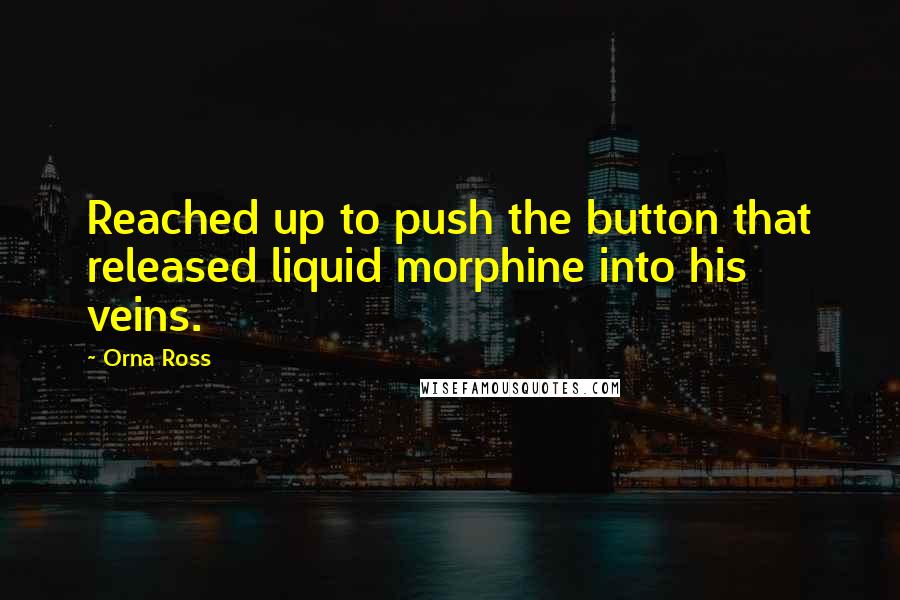 Orna Ross quotes: Reached up to push the button that released liquid morphine into his veins.