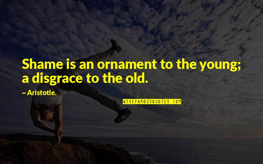 Ornament Quotes By Aristotle.: Shame is an ornament to the young; a