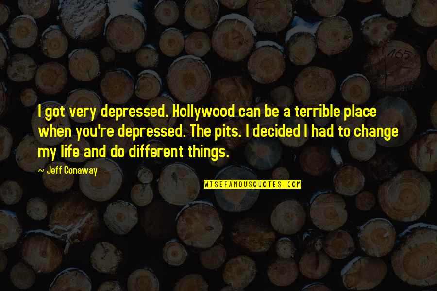 Ornamented Quotes By Jeff Conaway: I got very depressed. Hollywood can be a Ornamented Quotes By Jeff Conaway: I got very depressed. Hollywood can be a
