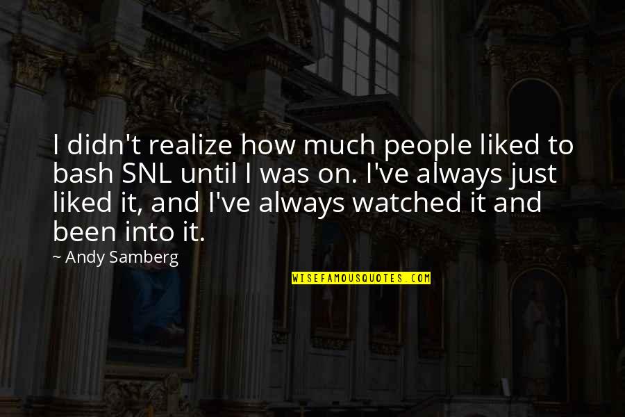 Ornamentos De Navidad Quotes By Andy Samberg: I didn't realize how much people liked to Ornamentos De Navidad Quotes By Andy Samberg: I didn't realize how much people liked to