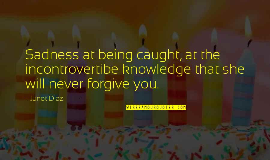 Ornstein And Smough Quotes By Junot Diaz: Sadness at being caught, at the incontrovertibe knowledge