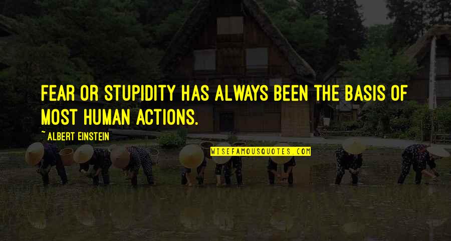 Orphelins Sida Quotes By Albert Einstein: Fear or stupidity has always been the basis Orphelins Sida Quotes By Albert Einstein: Fear or stupidity has always been the basis