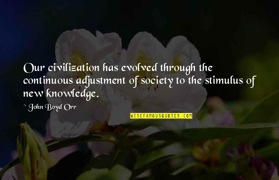 Orr Quotes By John Boyd Orr: Our civilization has evolved through the continuous adjustment