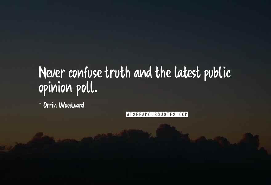 Orrin Woodward quotes: Never confuse truth and the latest public opinion poll.