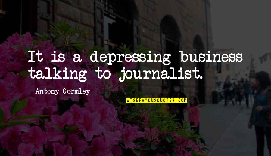 Orsesa Quotes By Antony Gormley: It is a depressing business talking to journalist. Orsesa Quotes By Antony Gormley: It is a depressing business talking to journalist.