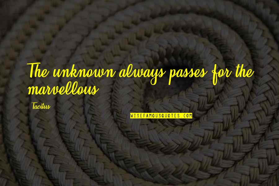 Orthodoxe Juden Quotes By Tacitus: The unknown always passes for the marvellous.