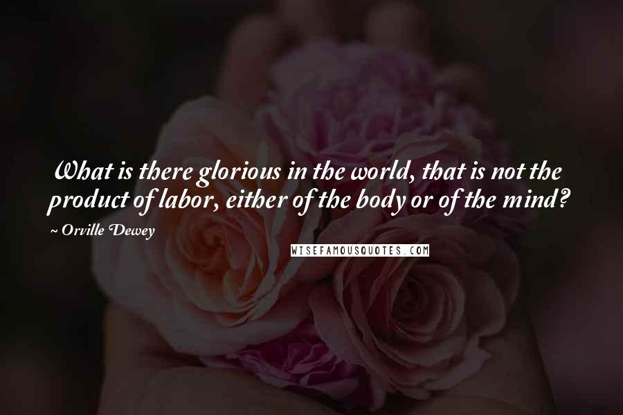Orville Dewey quotes: What is there glorious in the world, that is not the product of labor, either of the body or of the mind? Orville Dewey quotes: What is there glorious in the world, that is not the product of labor, either of the body or of the mind?