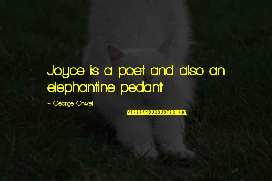 Orwell's Quotes By George Orwell: Joyce is a poet and also an elephantine