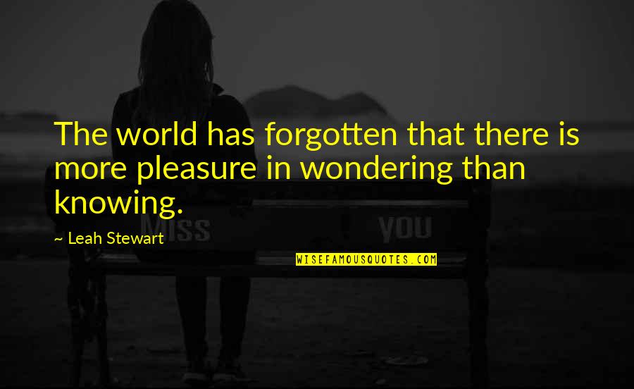 Oryantal Dans Quotes By Leah Stewart: The world has forgotten that there is more