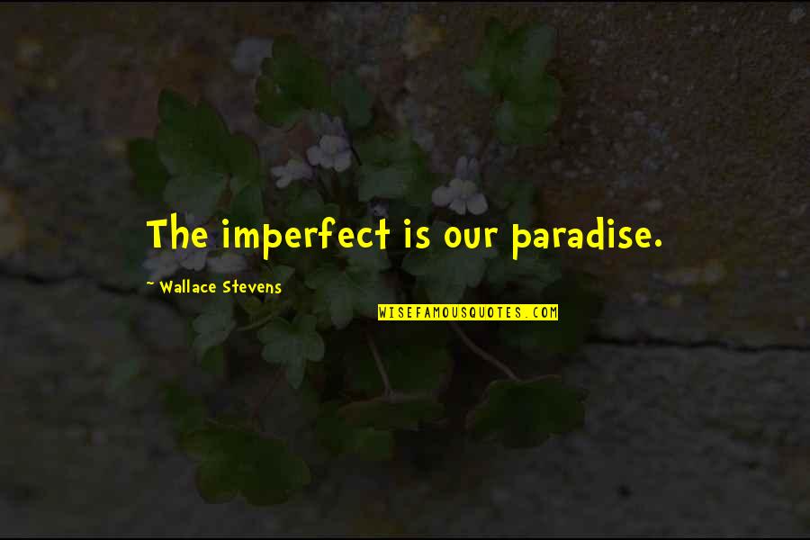 Osavon Quotes By Wallace Stevens: The imperfect is our paradise.