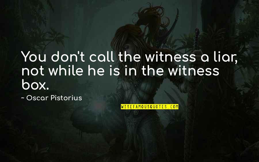 Oscar Pistorius Quotes By Oscar Pistorius: You don't call the witness a liar, not