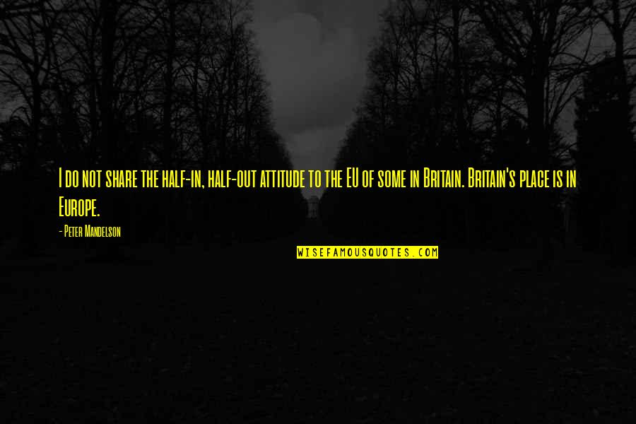 Oscar Wilde Selfish Giant Quotes By Peter Mandelson: I do not share the half-in, half-out attitude