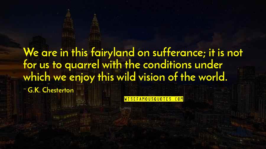 Oscillated Quotes By G.K. Chesterton: We are in this fairyland on sufferance; it