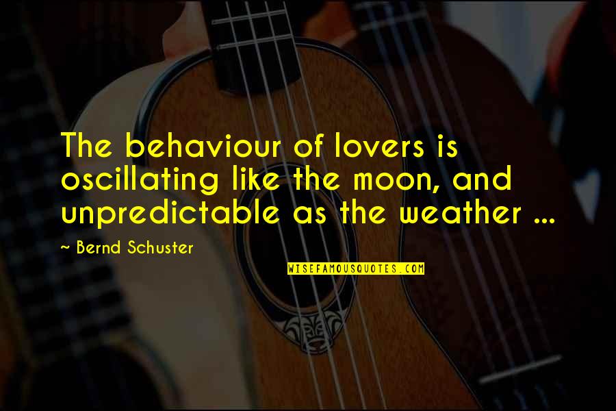 Oscillating Quotes By Bernd Schuster: The behaviour of lovers is oscillating like the