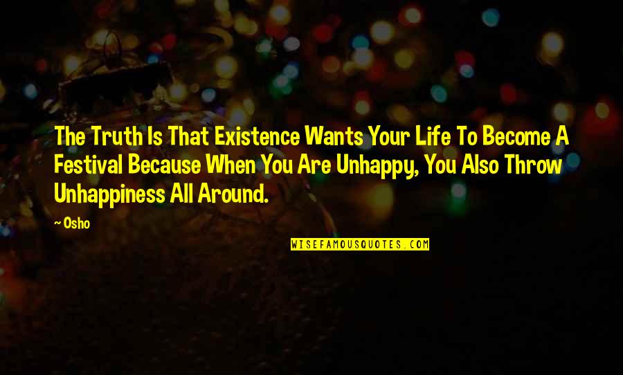Osho On Life Quotes By Osho: The Truth Is That Existence Wants Your Life