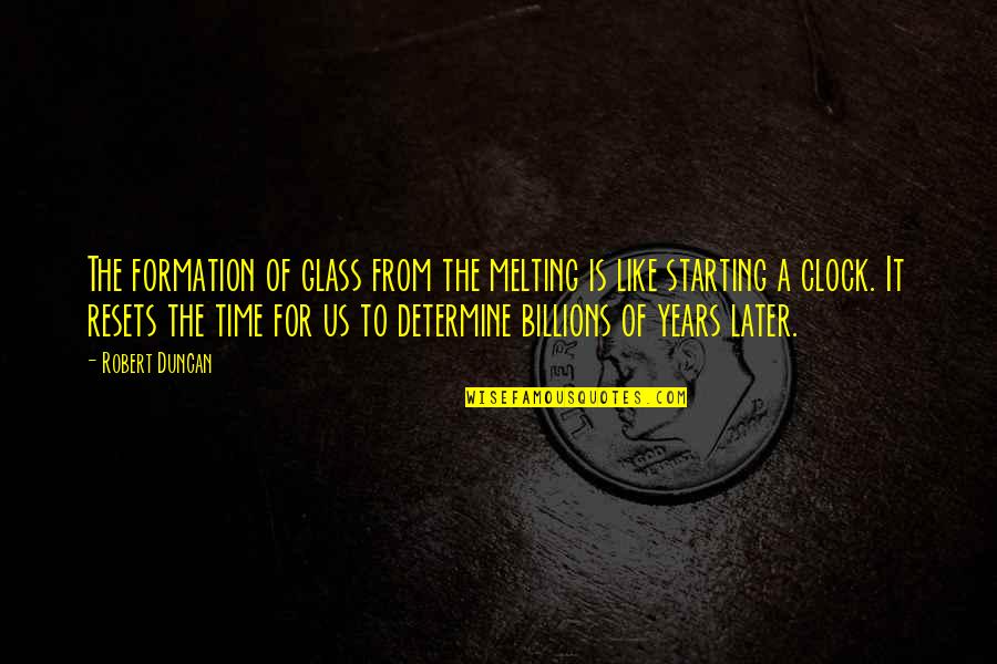 Osmannuritopbas Quotes By Robert Duncan: The formation of glass from the melting is